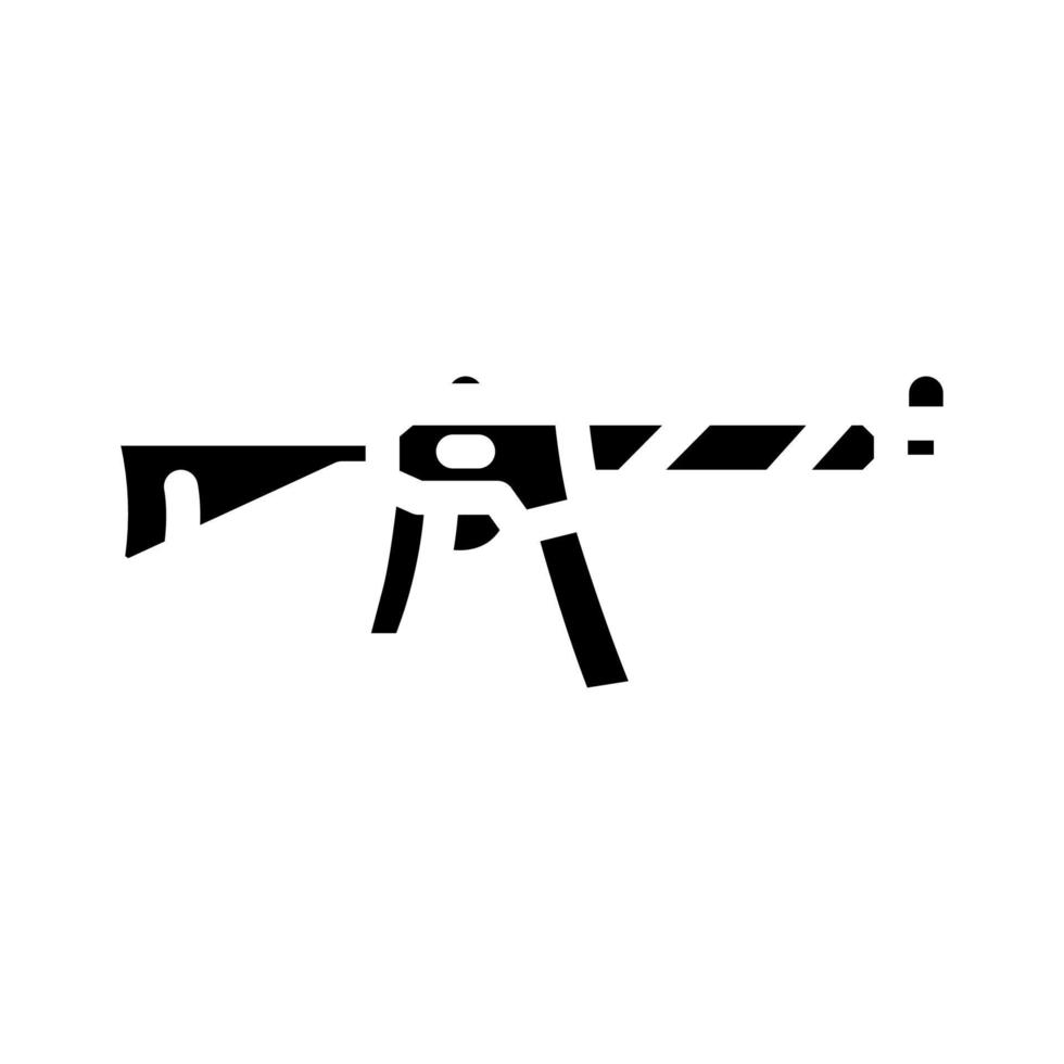 Gewehr Waffe Glyphe Symbol Vektor Illustration
