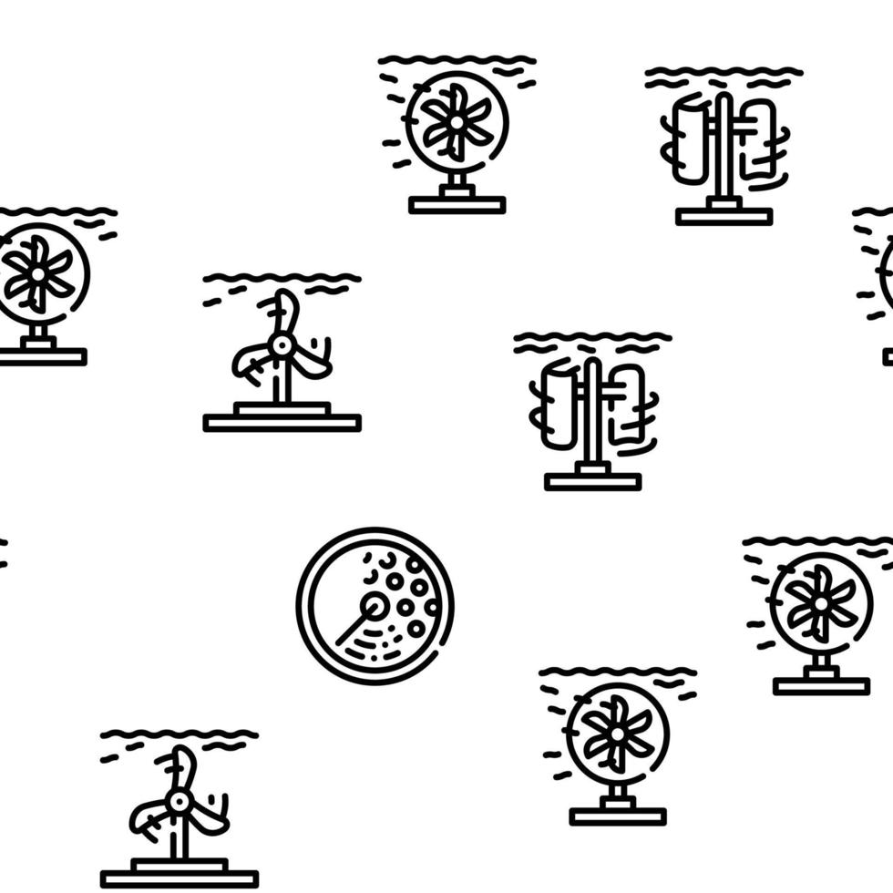 Gezeitenkraftwerk Vektor nahtlose Muster