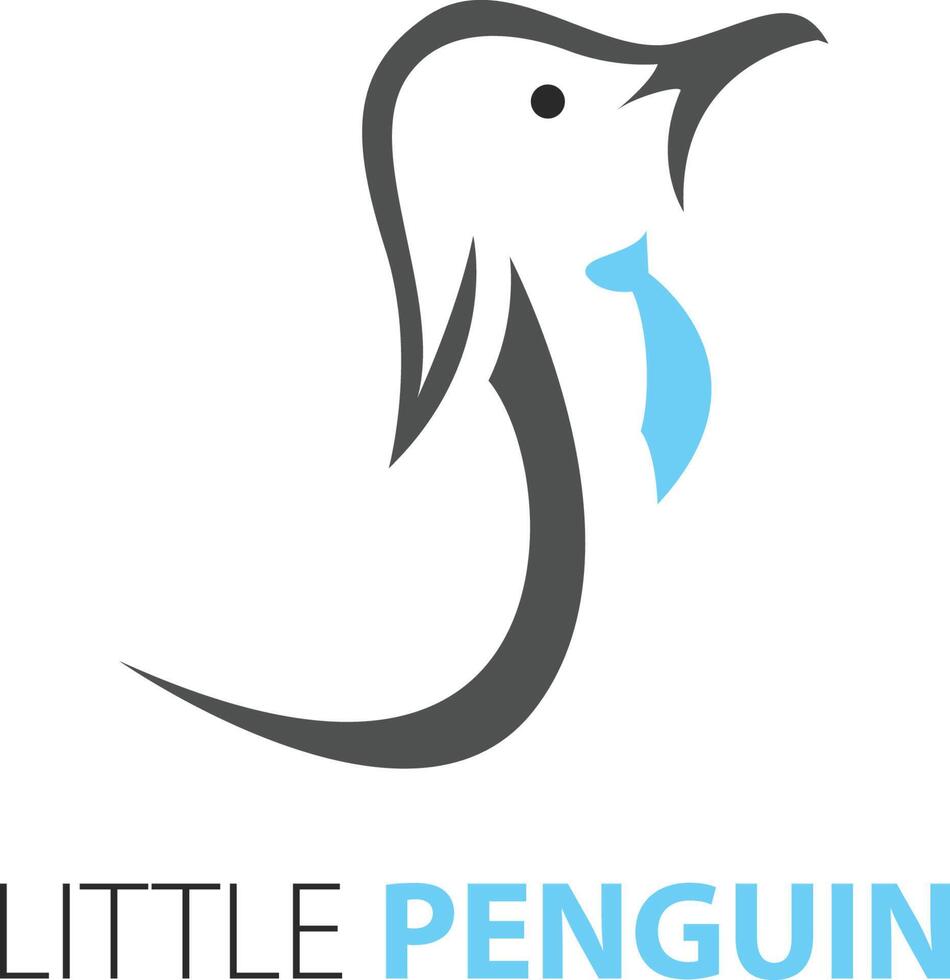 Pinguin mit Krawattenvektor-Logo-Design. vektor