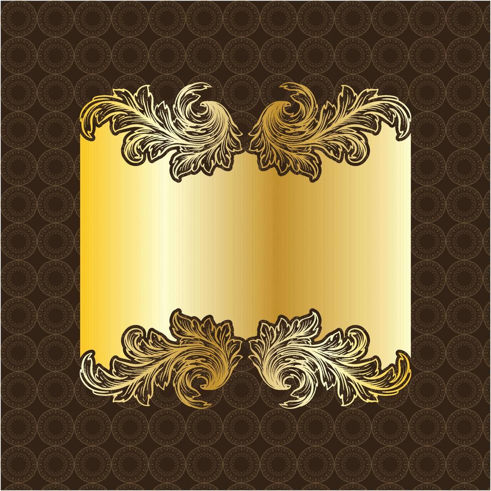 banner label gold luxus königlich antik vintage menü platte bord rand viktorianisch detailliert vektor