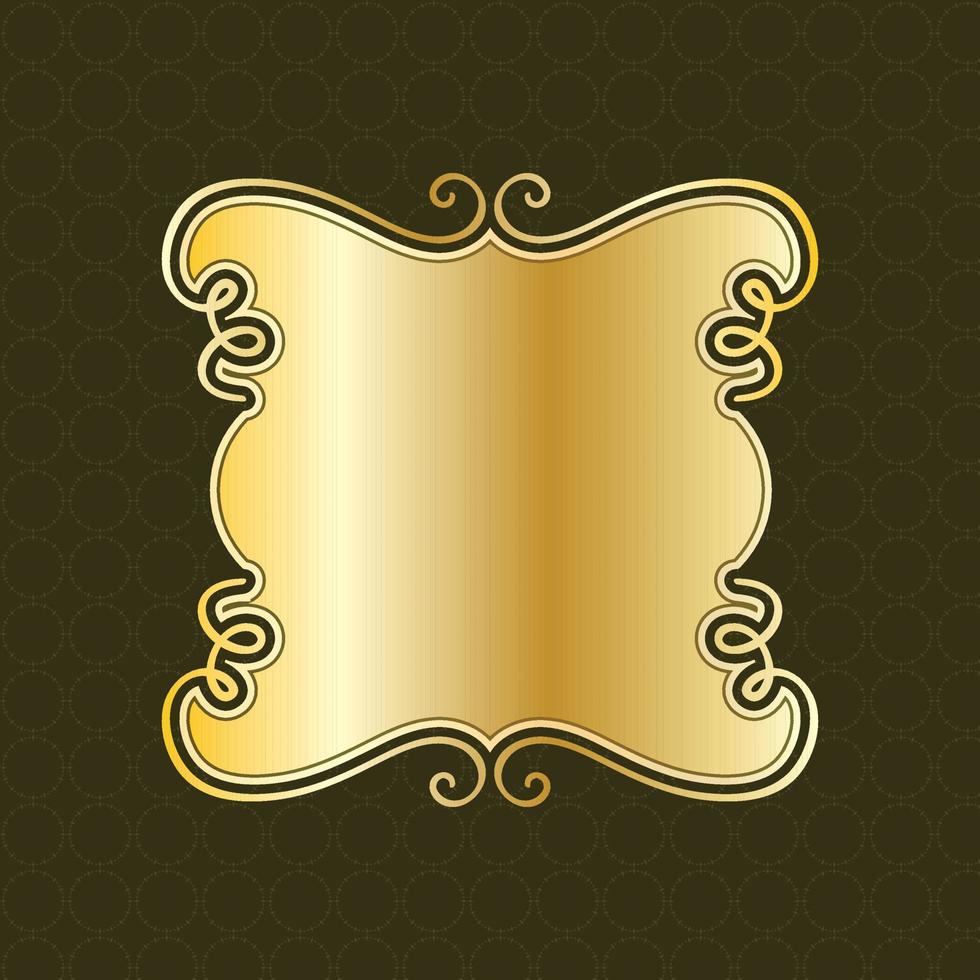 luxus royal banner label antike dekorative goldene dekorative plattenrahmengrenze vektor