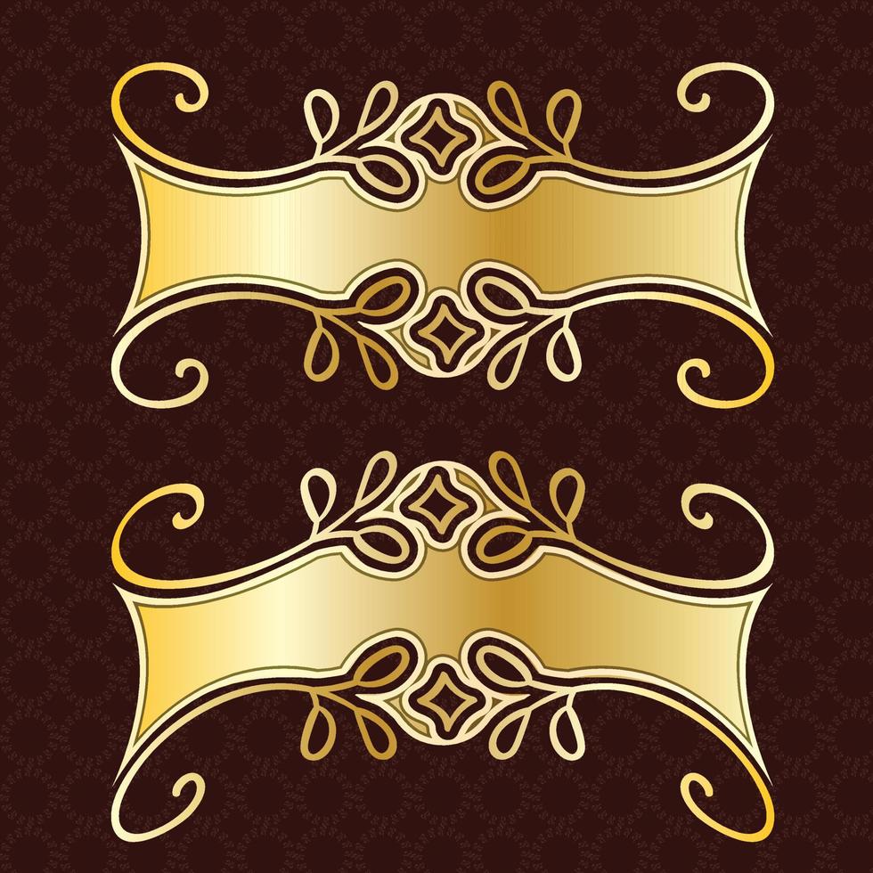 luxus royal banner label antike dekorative goldene dekorative plattenrahmengrenze vektor