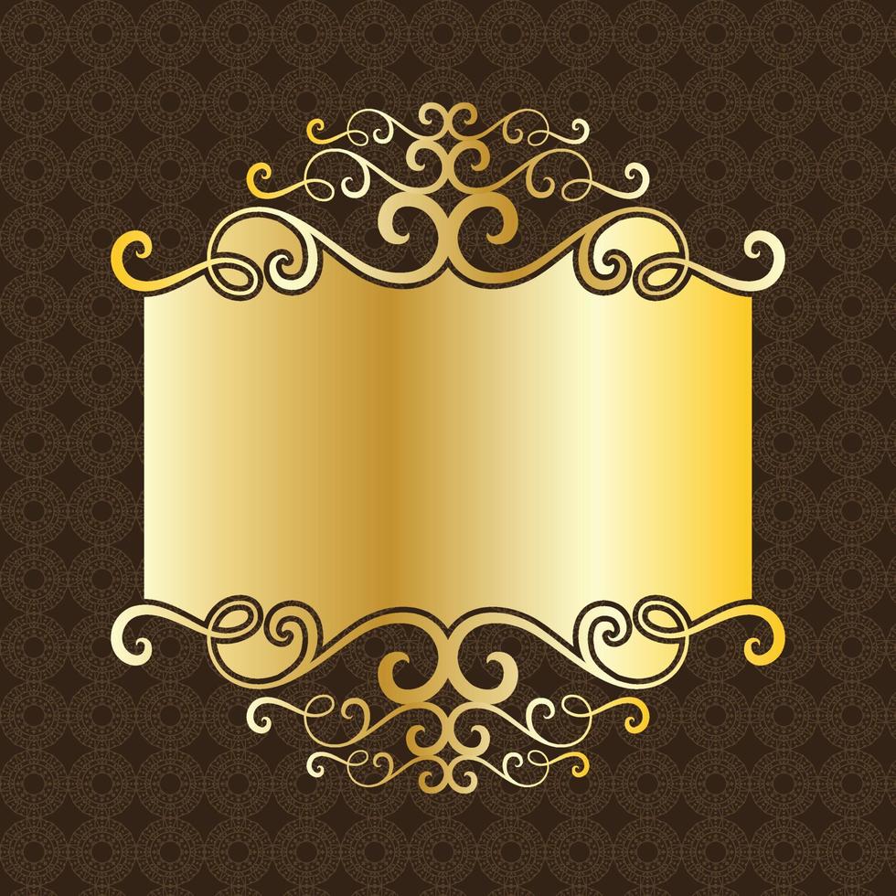 banner label gold luxus königlich antik vintage menü platte bord rand viktorianisch detailliert vektor