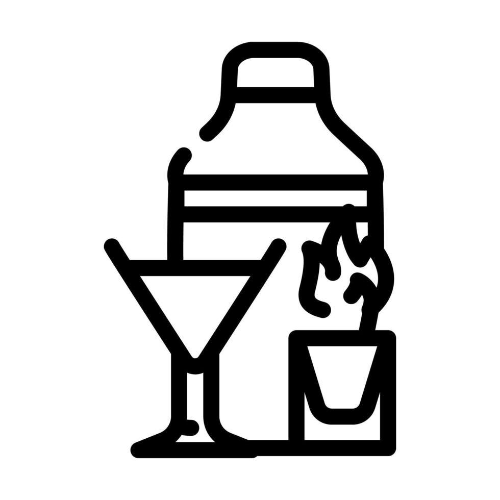 Alkoholgetränke Symbol Leitung Vektor Illustration flach