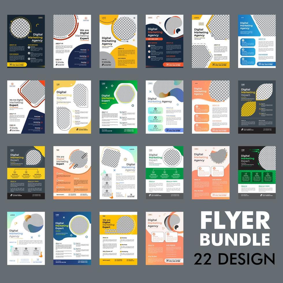 Business Flyer Design Corporate Flyer Vorlage Geometrische Form Poster Design Broschüre Farbverlauf Abstrakt Magazin Hintergrund Platz für Foto in der Größe A5 vektor