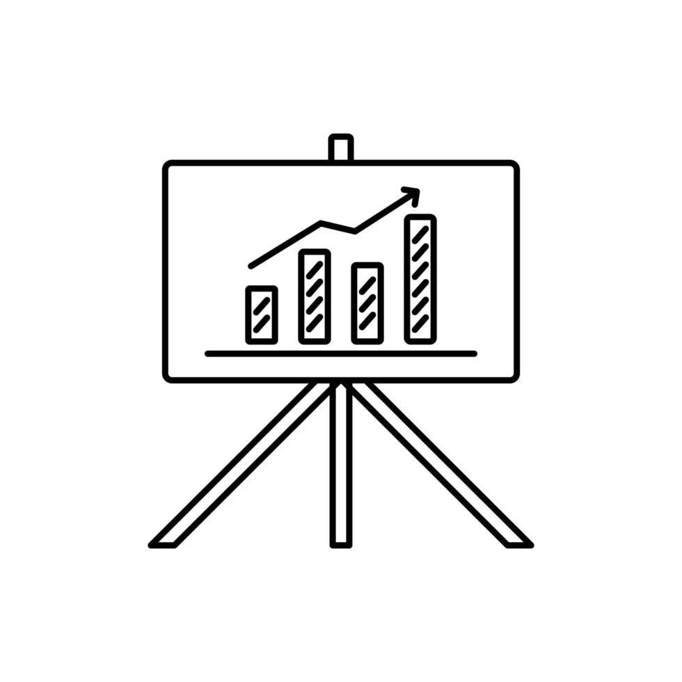 wachsendes Diagrammsymbol, wachsendes Diagrammzeichen und Symbolvektordesign vektor