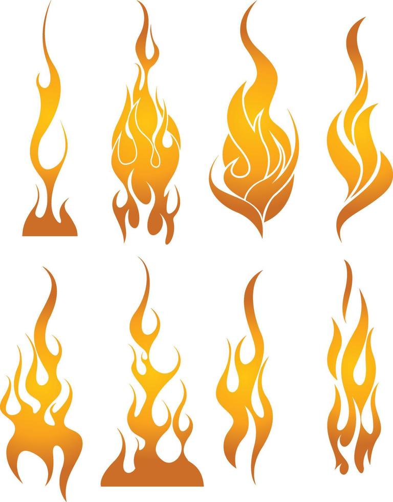 tribal flammor set illustration vektor