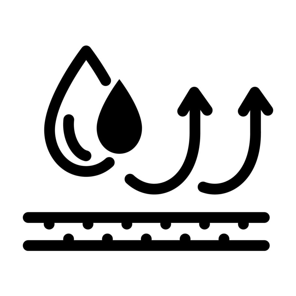 wasserdichtes Symbol, wasserdicht, tropfenfest. undurchlässiges Stoffmaterial. vektor