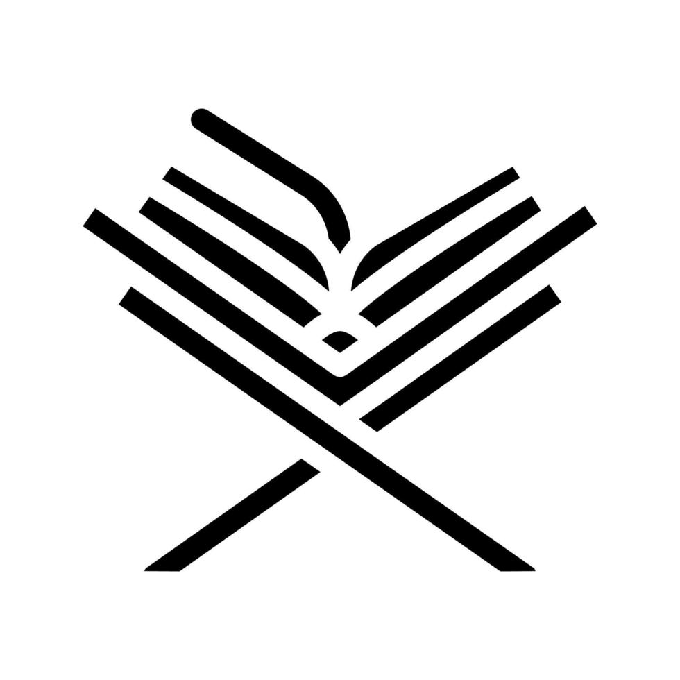 koran bok glyf ikon vektor illustration svart
