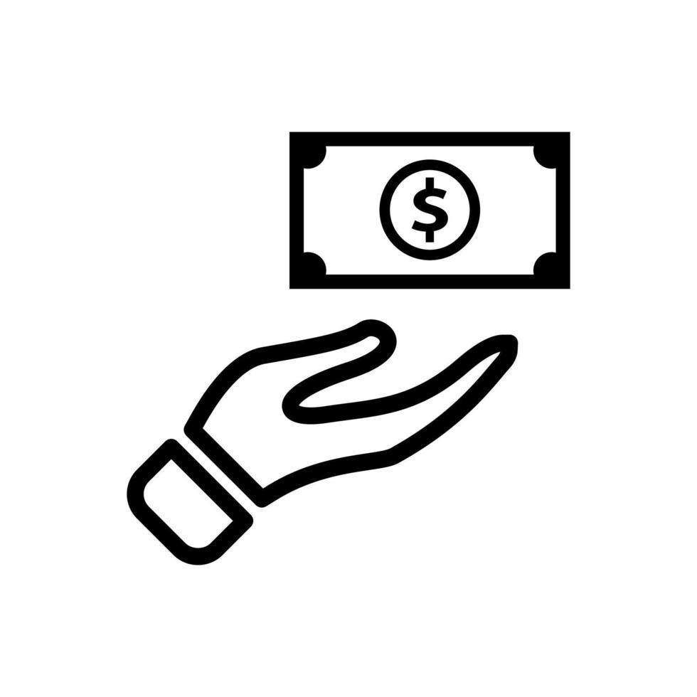 Vektor des Geldes auf der Hand-Symbol. Geld sparen Symbol