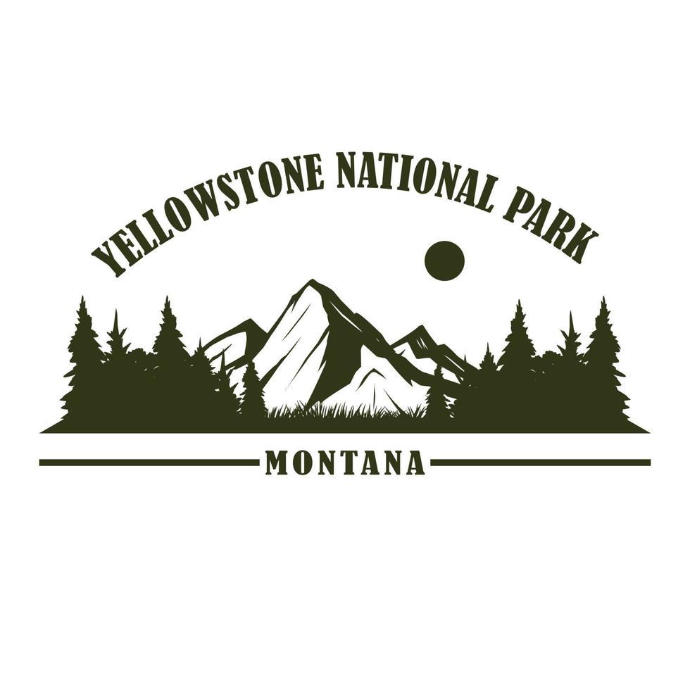 Designkonzept des Yellowstone-Nationalparks vektor