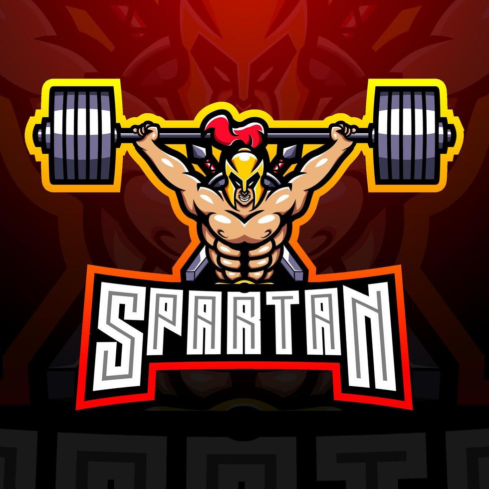 Spartanisches Frauen-Esport-Maskottchen-Logo vektor