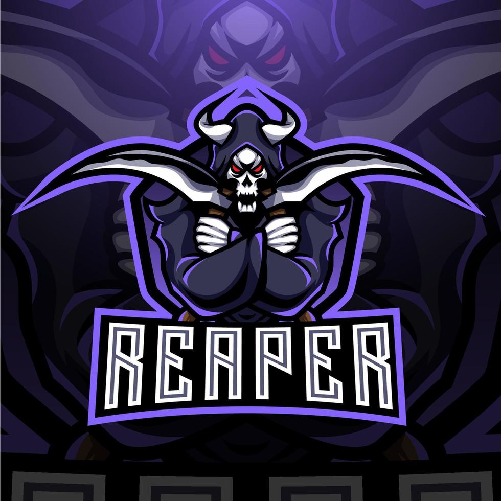 reaper esport maskot logo design vektor