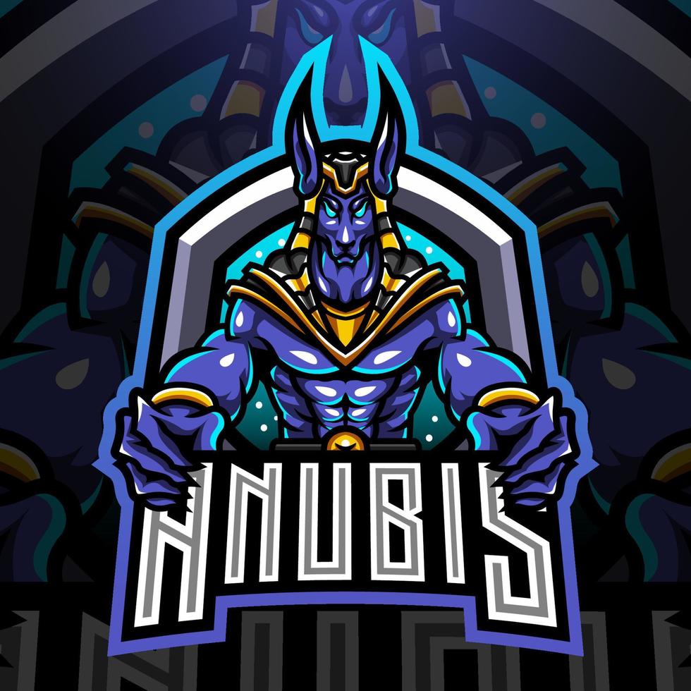 anubis esport maskot logo design vektor