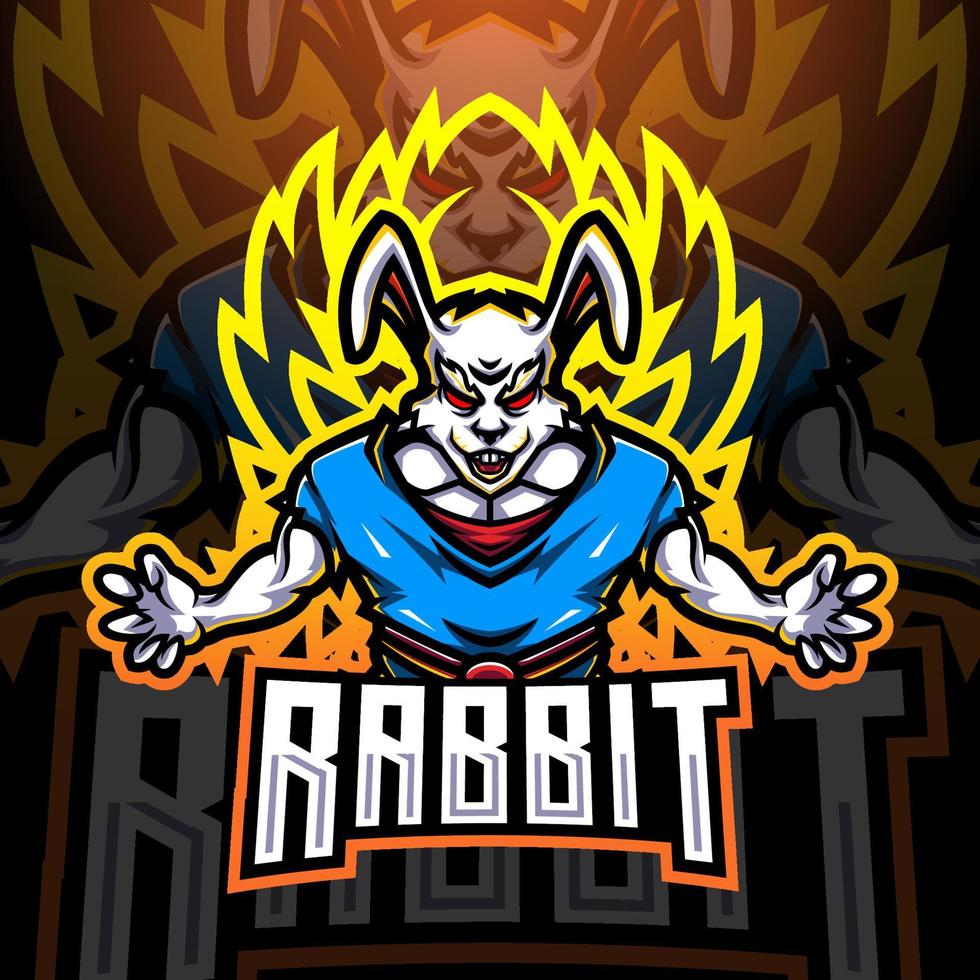 rabbit super esport maskot logo design vektor