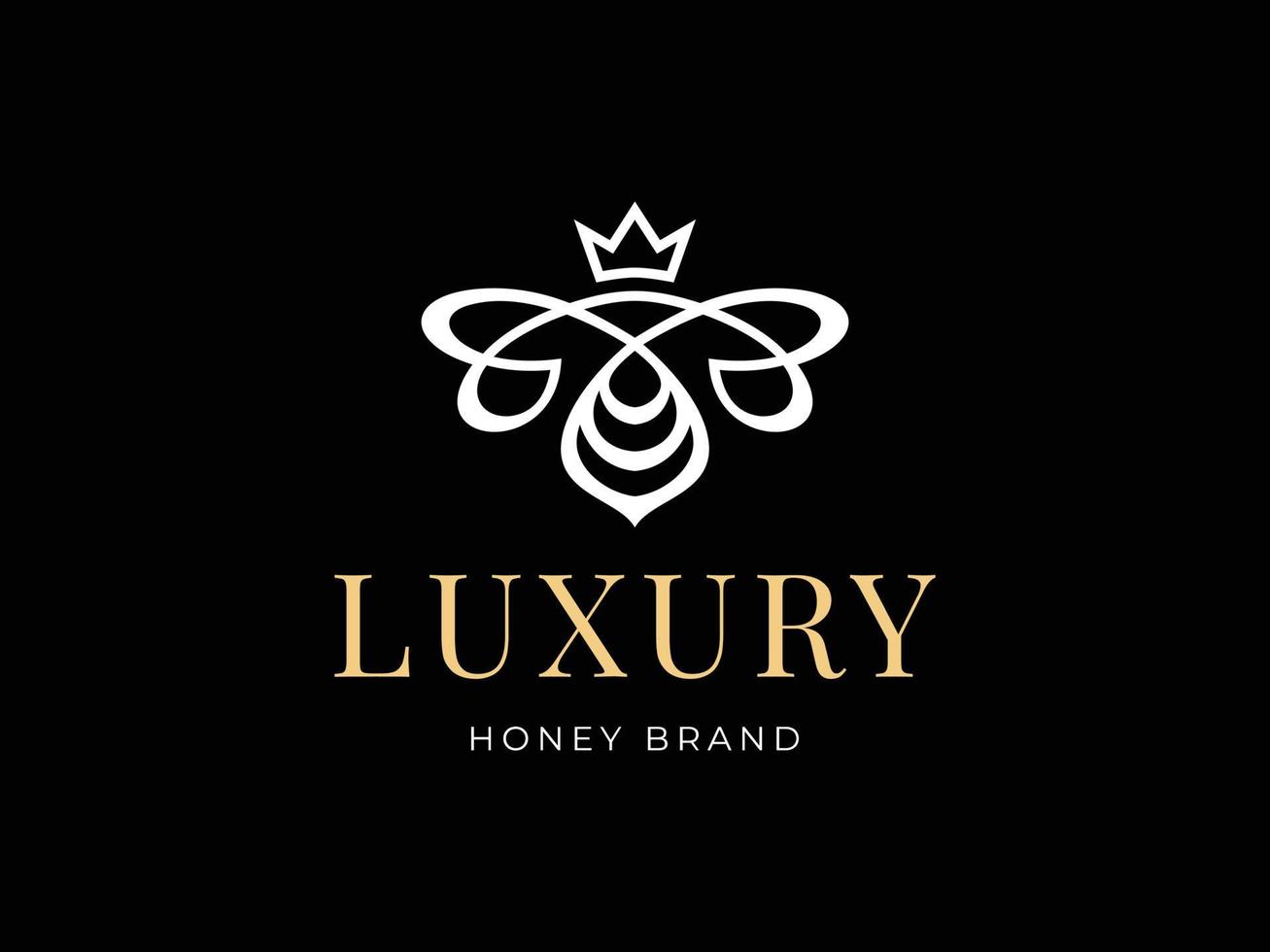 lyx honungsbi logotyp illustration bäst för etikettdesign premium vektor