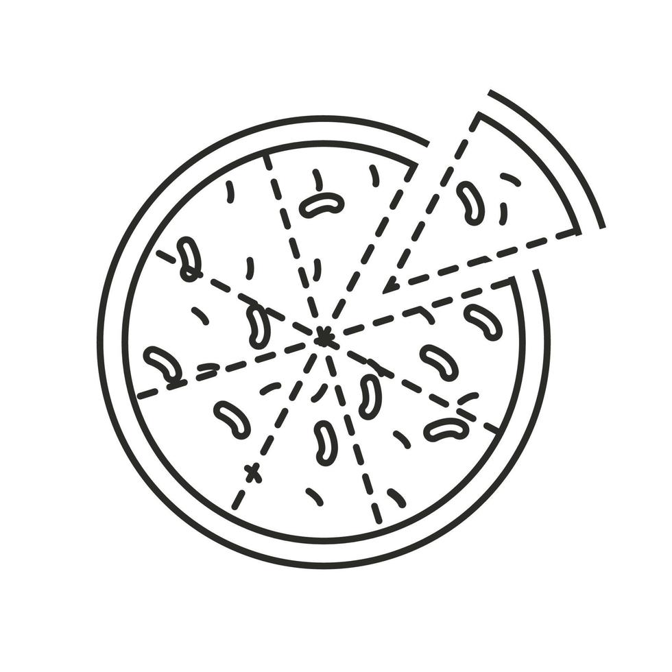 vektor illustration av pizza ikon, skiva pizza