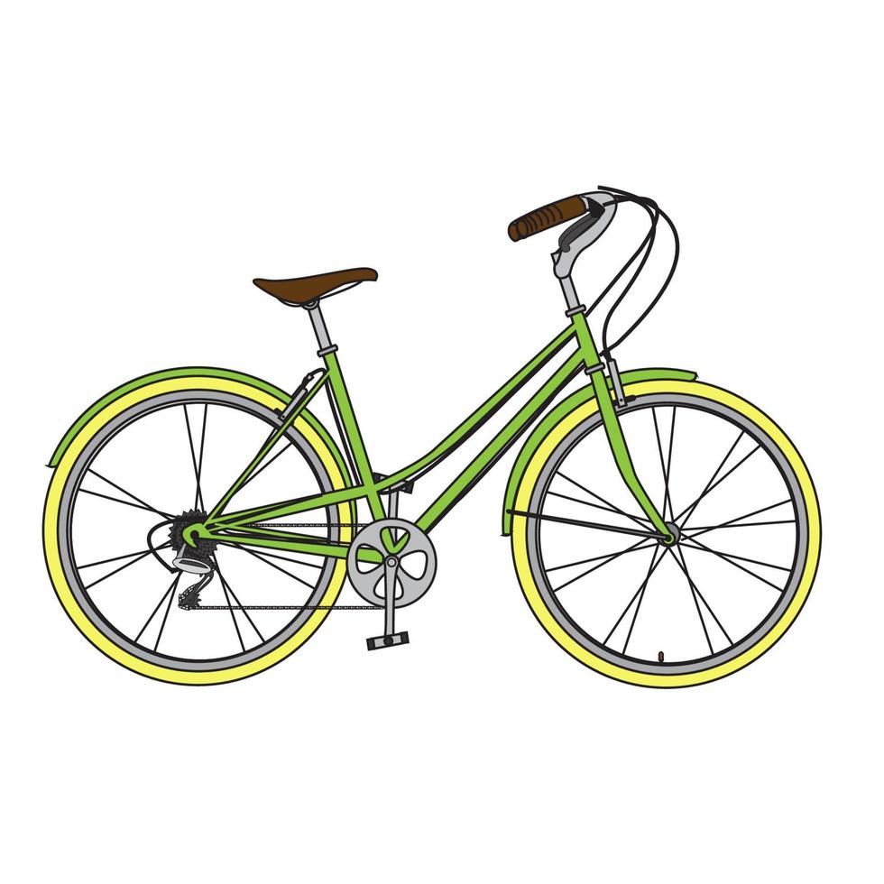 grön klassisk retro vintage cykel vektor