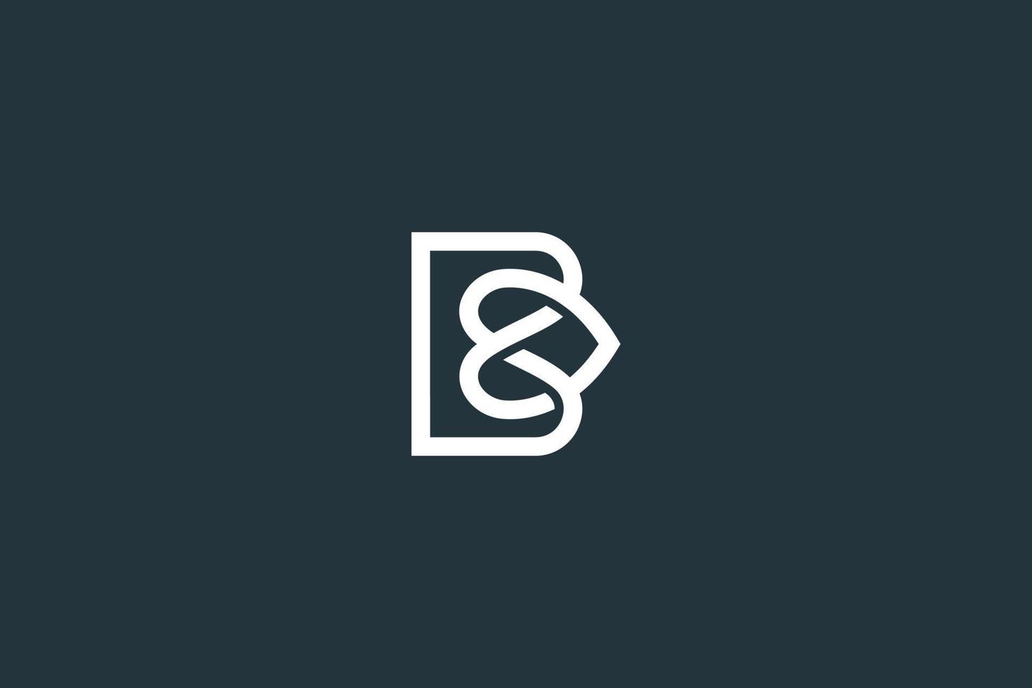 första bokstaven b och hjärta logotyp design vektor mall