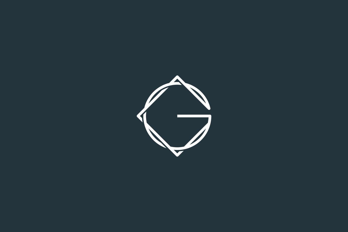 initial bokstav g minimal logotyp design vektor mall