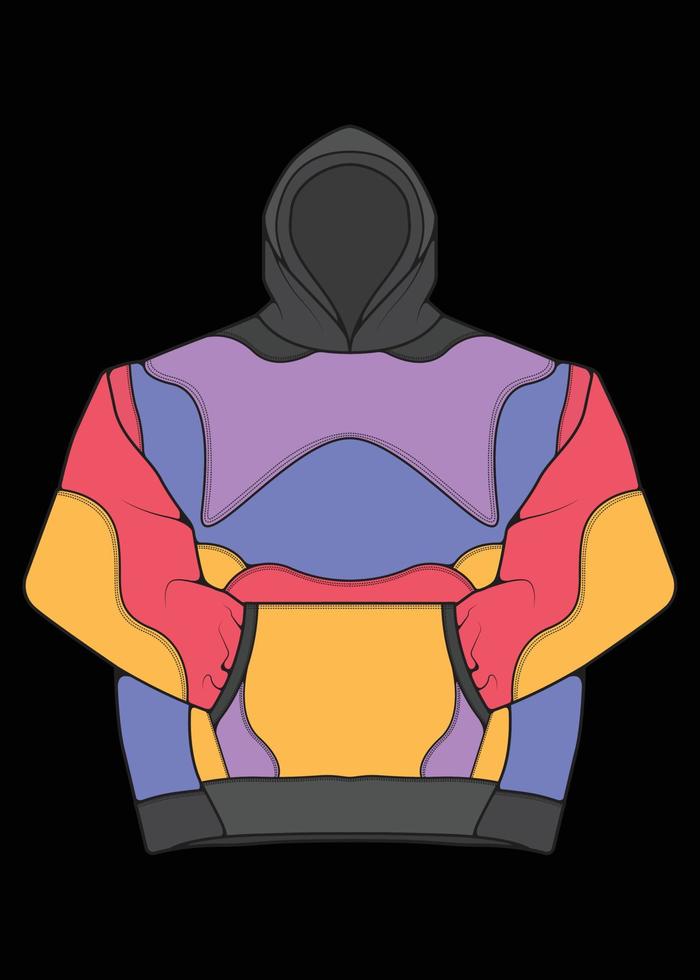hoodie oversized jacka färgläggning ritning vektor, hoodie jacka oversized, sneakers mall hoodie jacka, vektorillustration. vektor