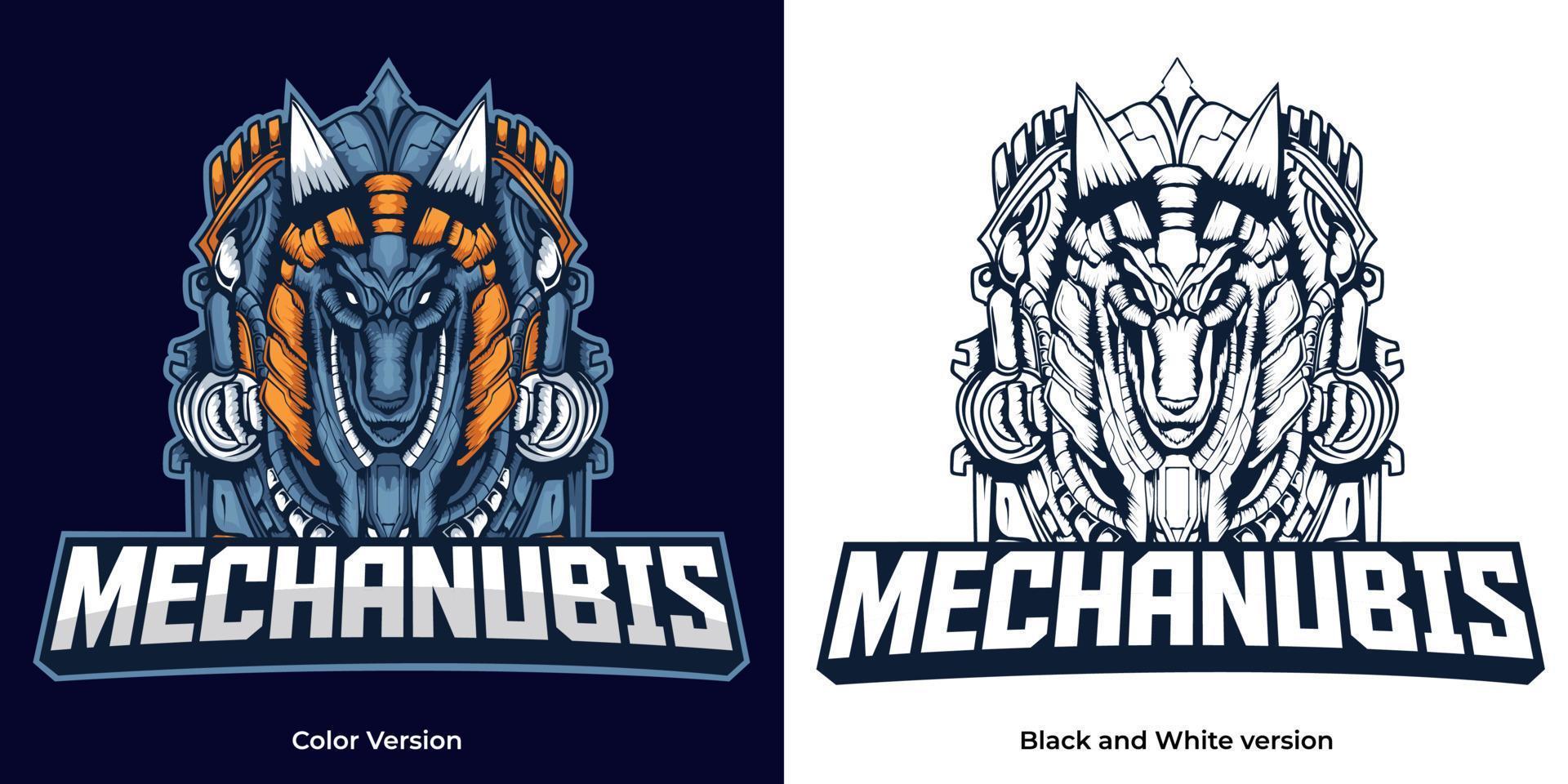 mechanubis esport logo maskottchen design vektor