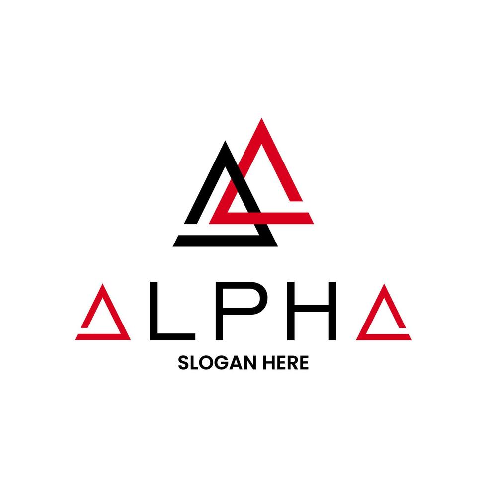 Schreiben Sie ein Alpha-Logo-Design. kreative ideenlogos entwerfen vektorillustrationsschablone vektor