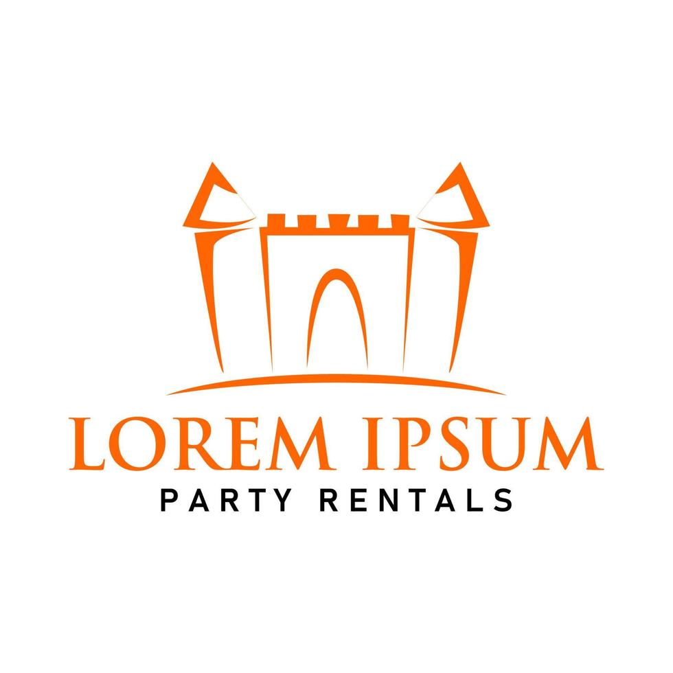 Partyzelt-Event-Logo-Design isoliert auf weißem Hintergrund vektor