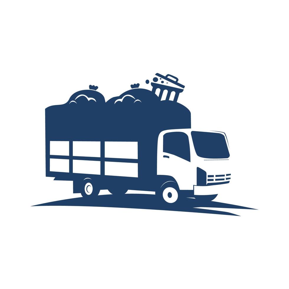 illustration av roll-off dumpster truck, vektorkonst, logotyp mall. vektor