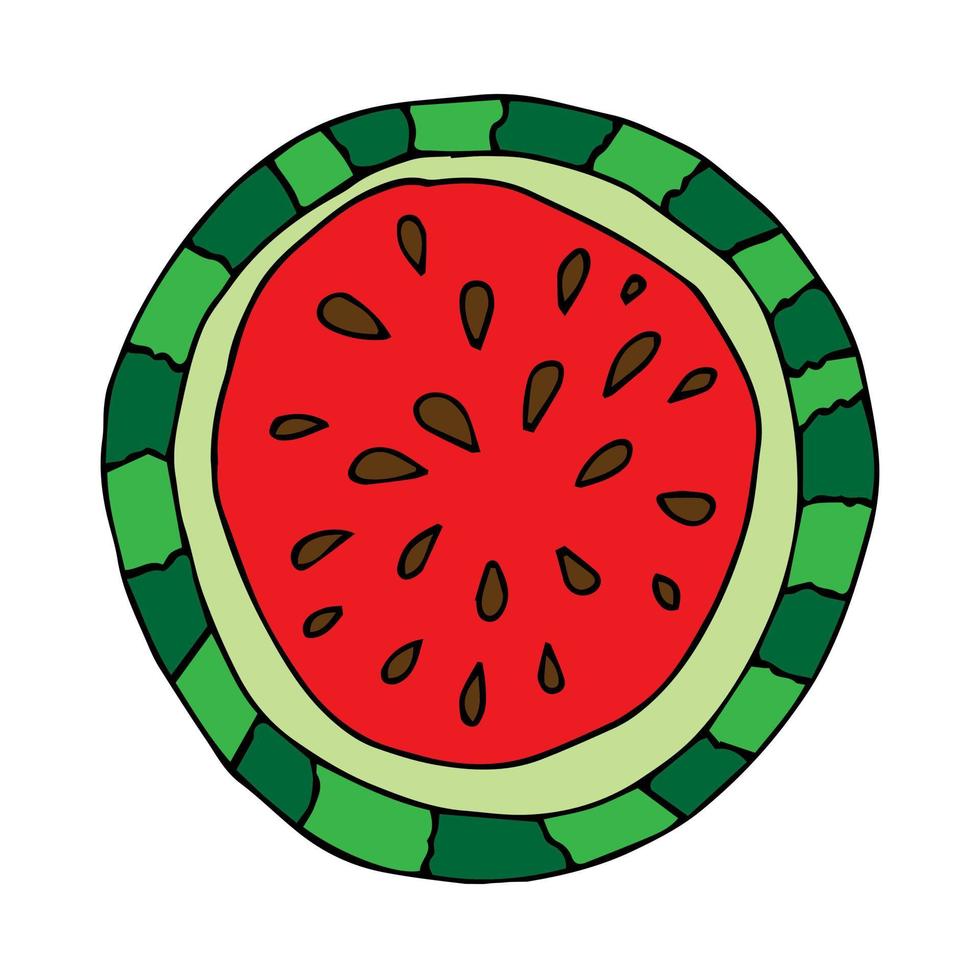 skiva vattenmelon kontur. målarbok. vektor illustration isolerade på vitt.