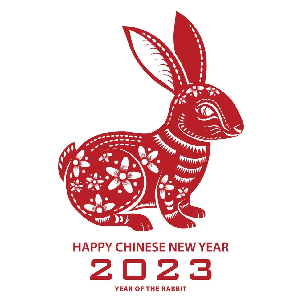 frohes chinesisches neujahr 2023 sternzeichen, jahr des kaninchens vektor