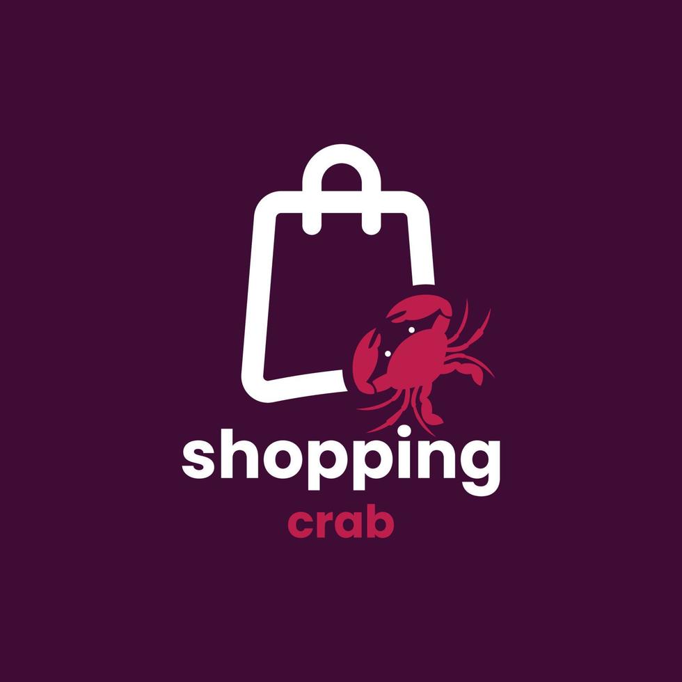 shopping krabba logotyp vektor