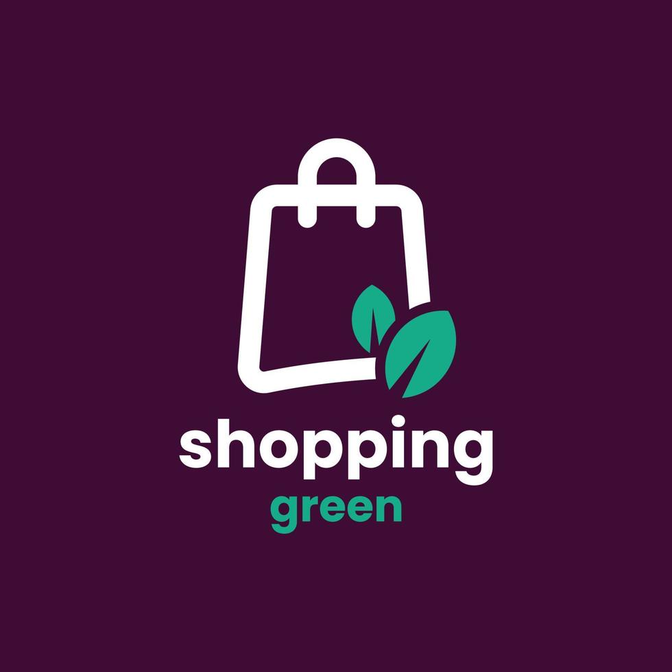 shopping grön logotyp vektor