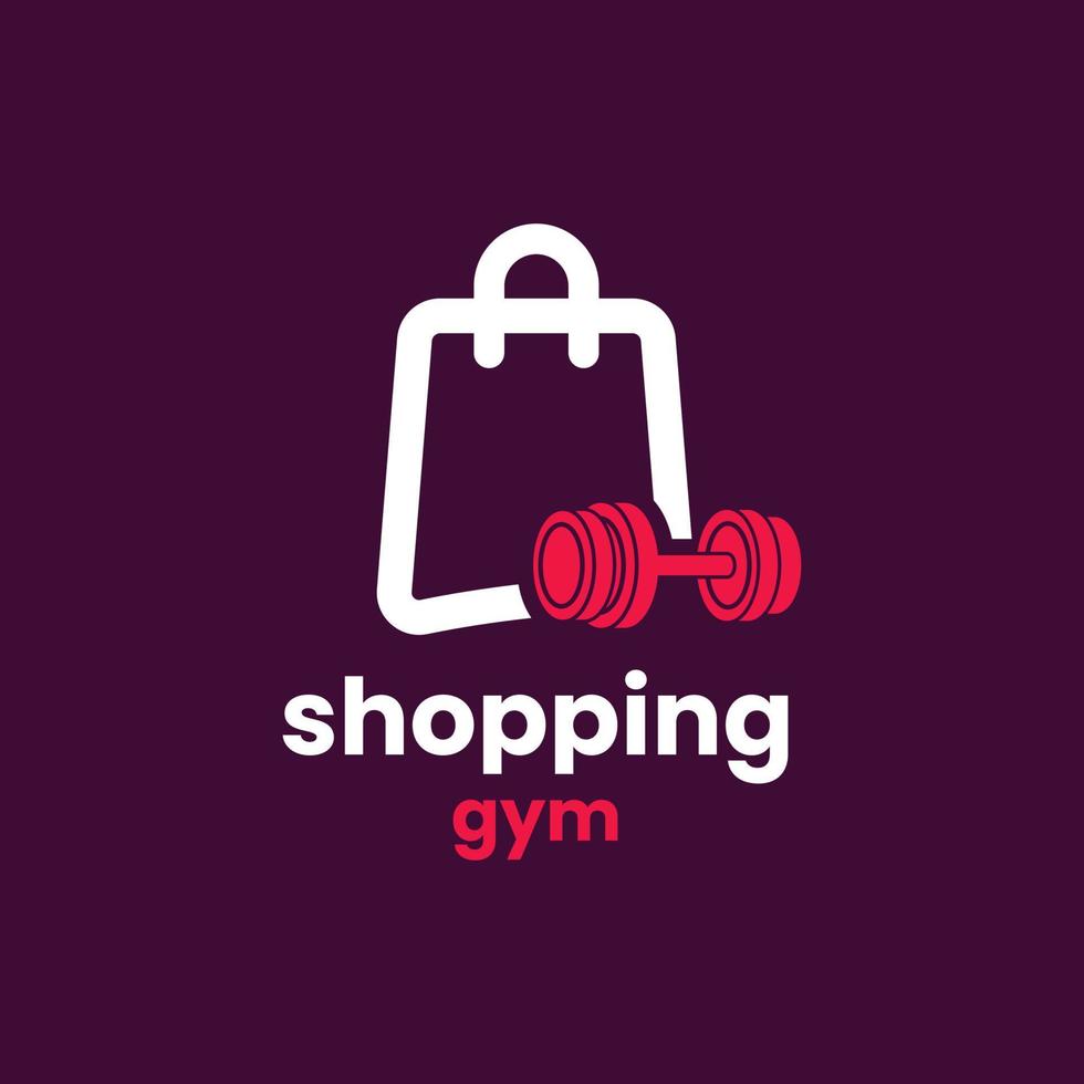 Shopping-Fitnessstudio-Logo vektor