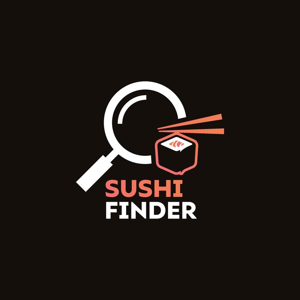 hitta sushi logotyp vektor