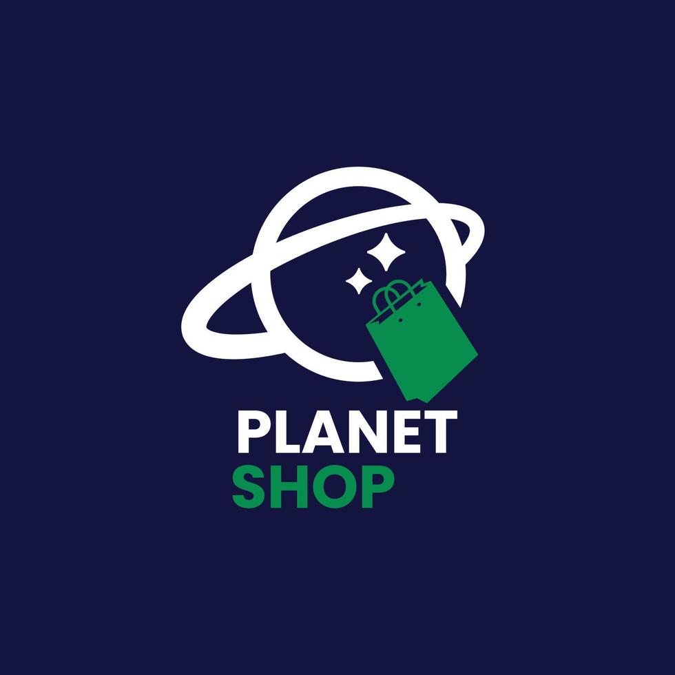 Planeten-Shop-Logo vektor