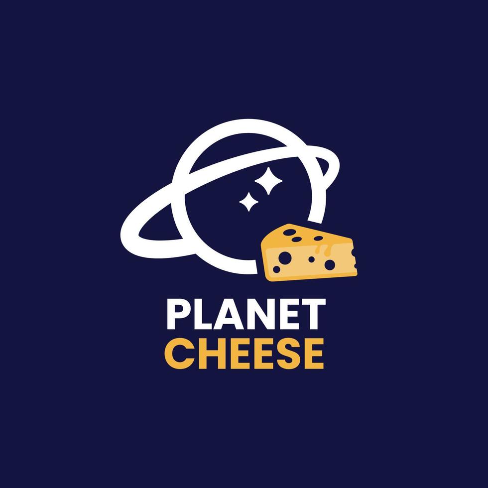 planet cheese logotyp vektor