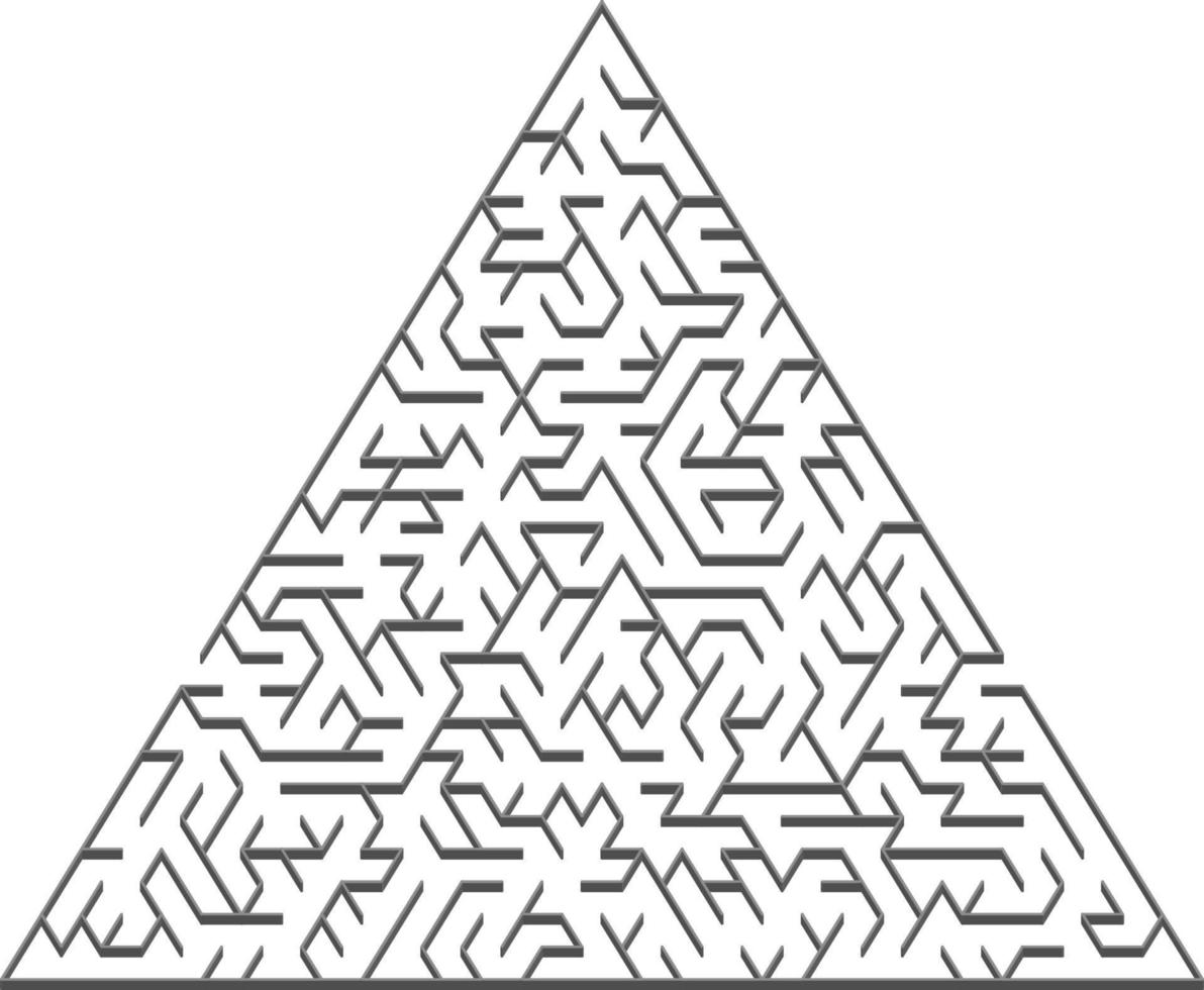 vektor konsistens med en grå triangulär 3d labyrint, spel.