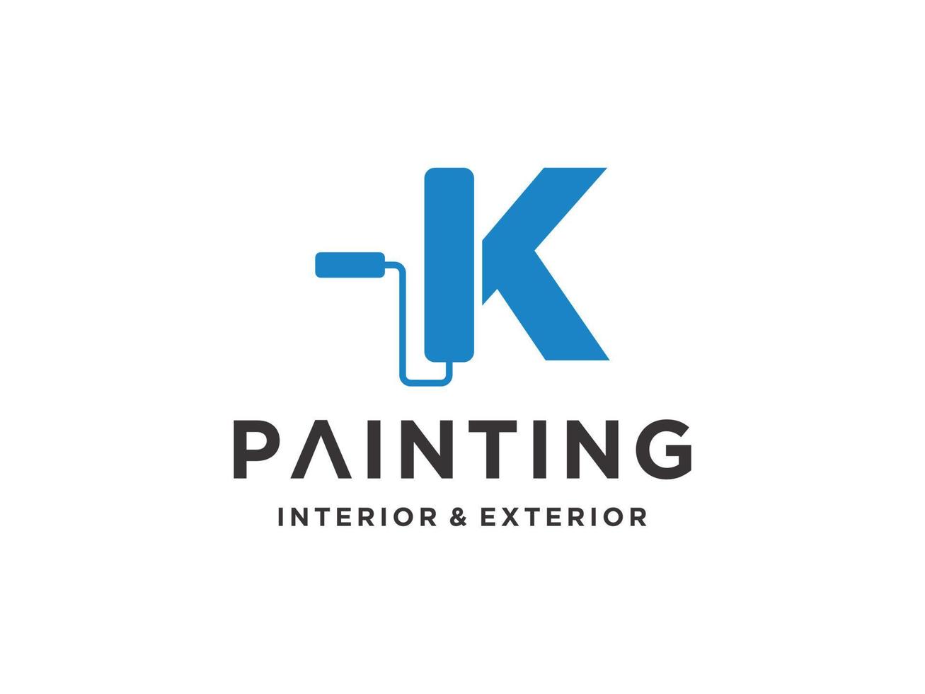målning logotyp mall med första k koncept premium vektor