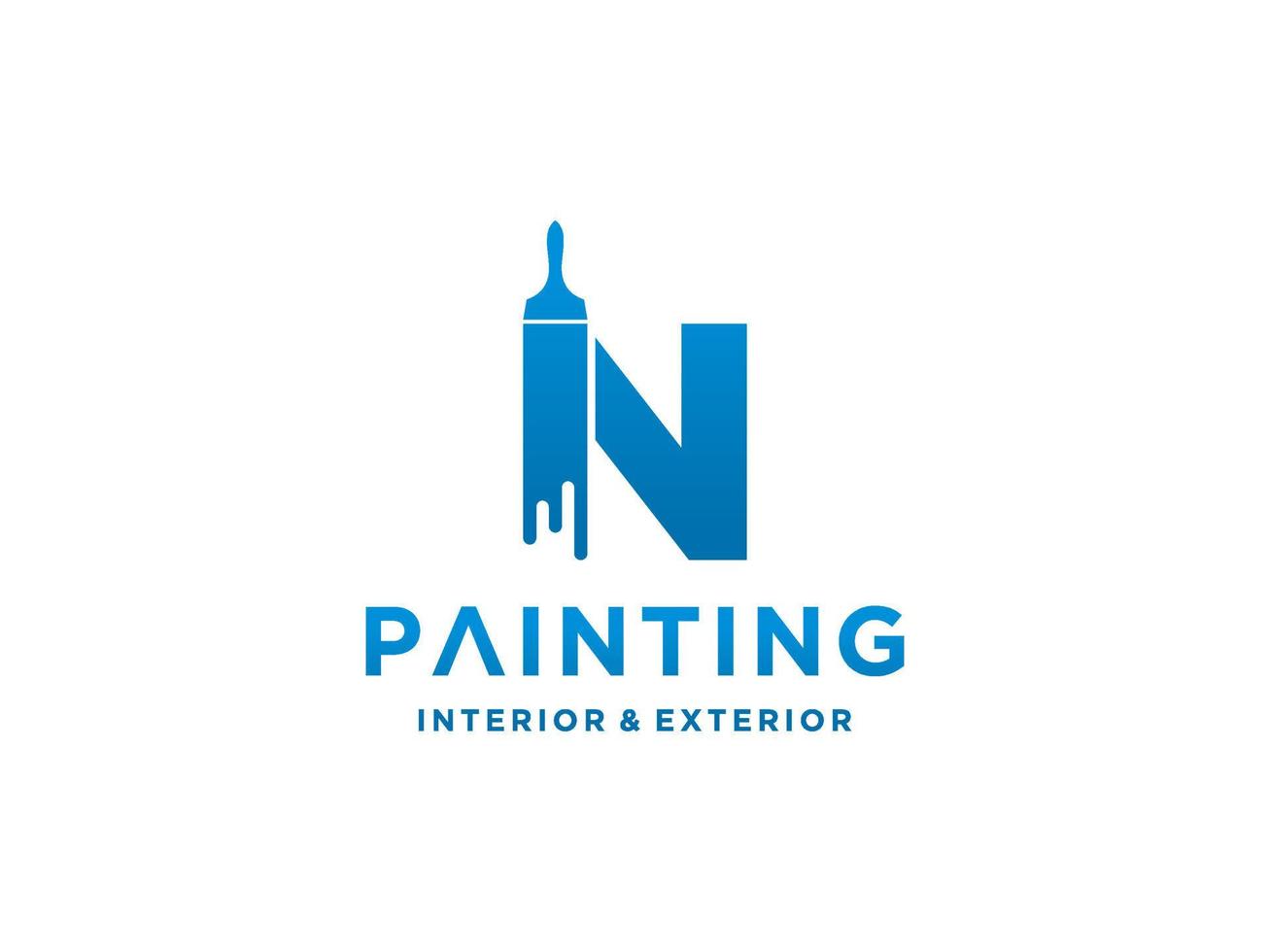 Malerei-Logo-Vorlage mit anfänglichem n-Konzept-Premium-Vektor vektor