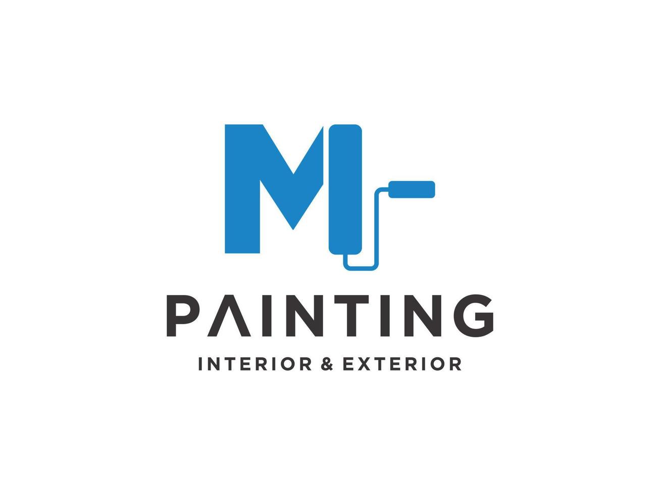 Malerei-Logo-Vorlage mit anfänglichem m-Konzept-Premium-Vektor vektor