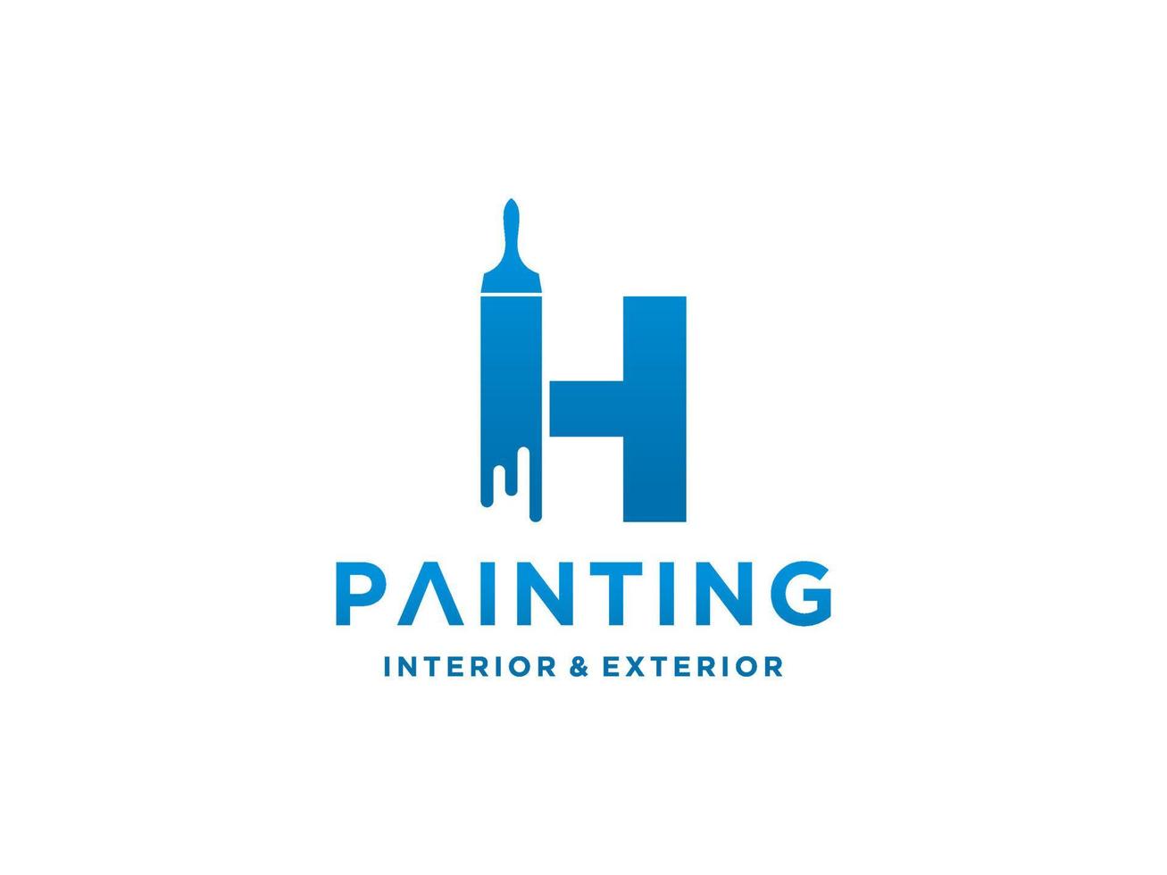 Malerei-Logo-Vorlage mit anfänglichem h-Konzept-Premium-Vektor vektor