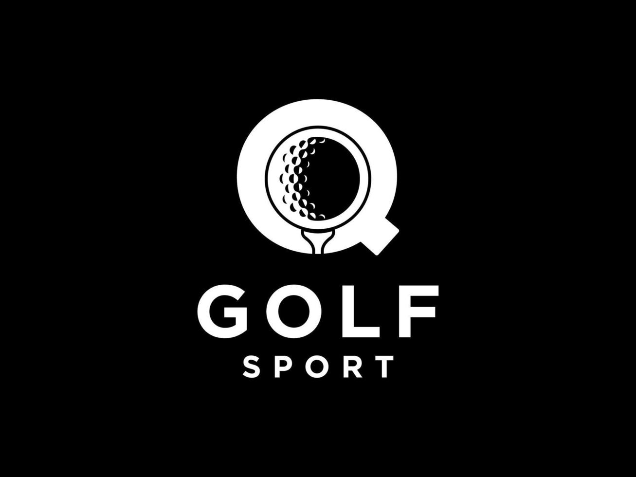 logotyp för golfsport. bokstaven q för golf logotyp design vektor mall.