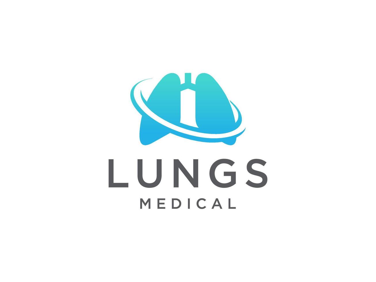 einfacher Lungenlogo-Schablonenvektor, Gesundheitslungenschablone, Logosymbolikone vektor