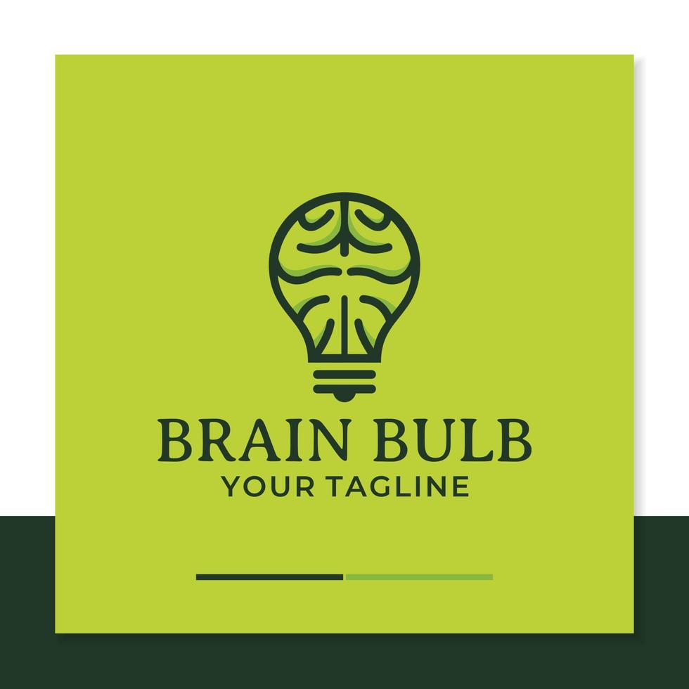 Gehirnbirnen-Logo-Design-Vektor vektor
