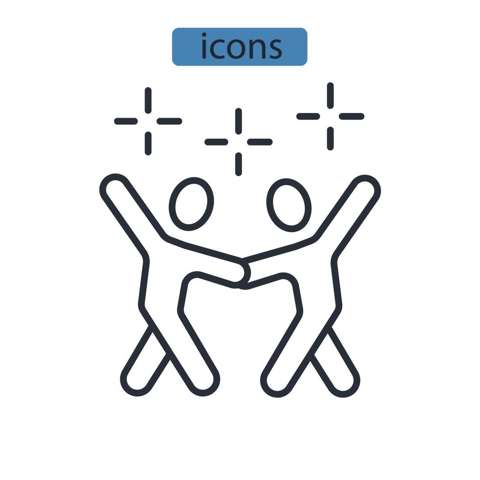 tanzende Symbole Symbolvektorelemente für Infografik-Web vektor