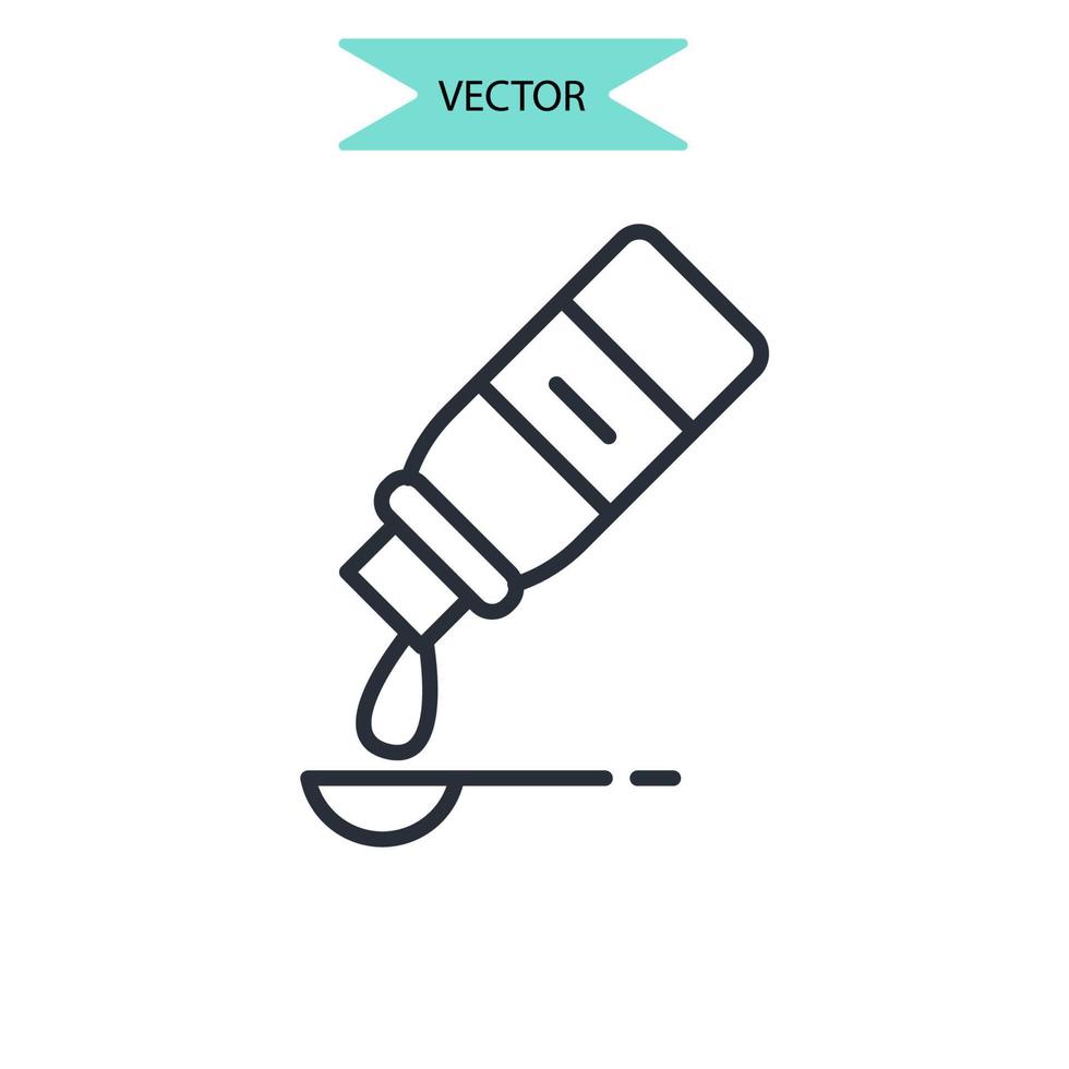 Hustensirup-Symbole symbolen Vektorelemente für Infografik-Web vektor