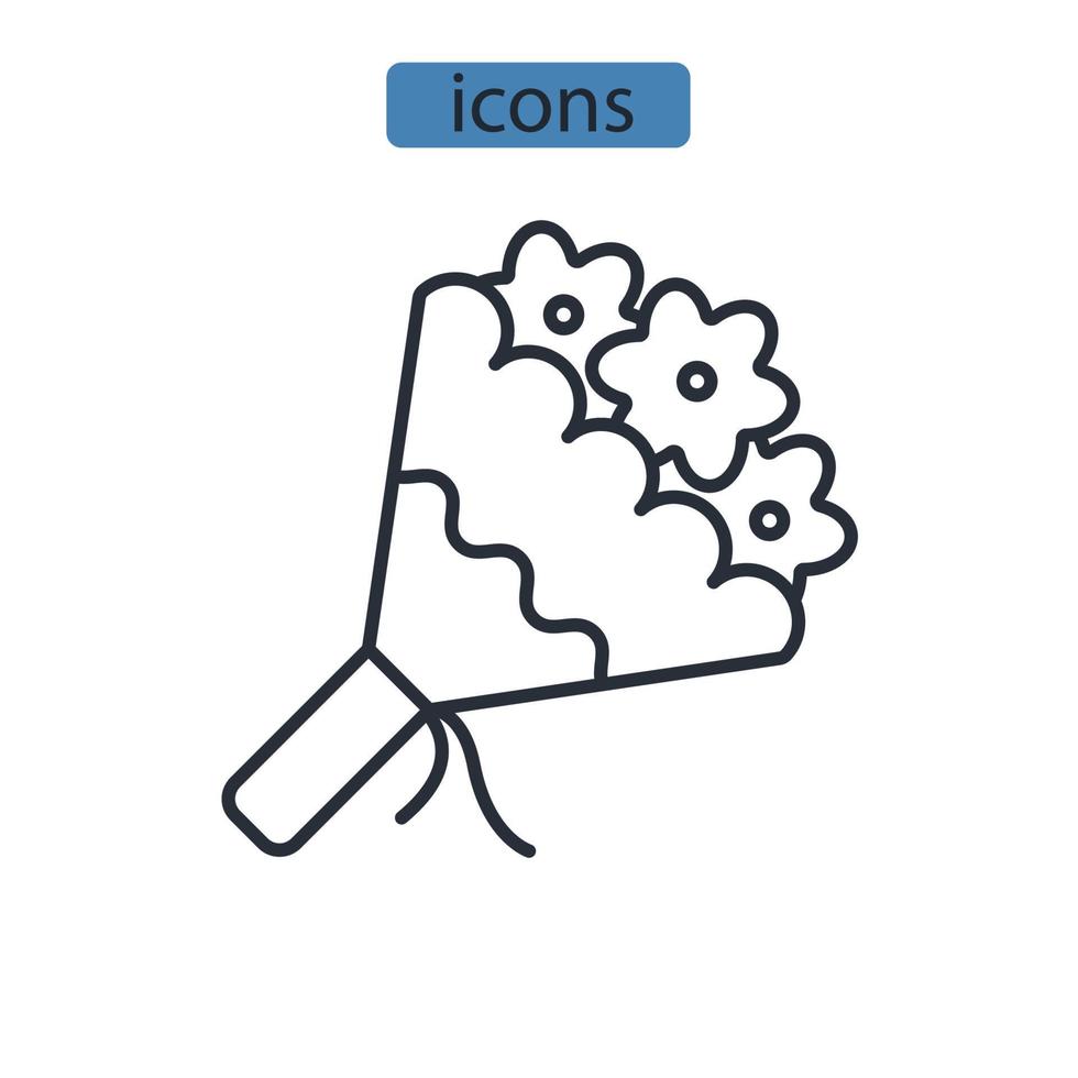 blommor bukett ikoner symbol vektorelement för infographic webben vektor