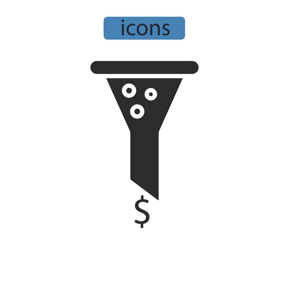 omvandlingsspårning ikoner symbol vektor element för infographic webben
