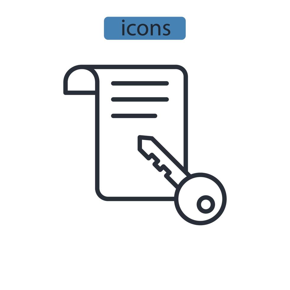 Keyword-Recherche-Icons symbolisieren Vektorelemente für das Infografik-Web vektor